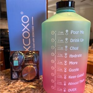 SOXCOXO Gradient Water Bottle with Time Markers